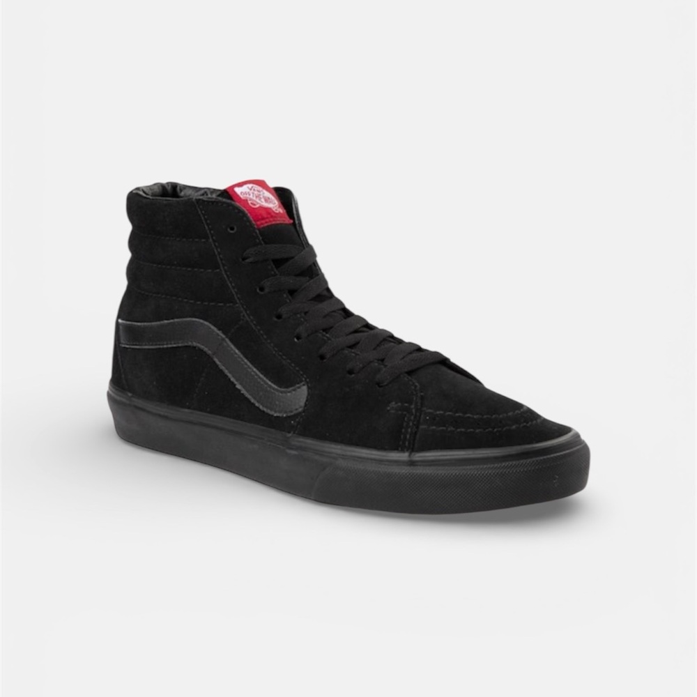 Vans Unisex Suede High-Top Sneakers with Red Accent 8.5M/10W Black GUC